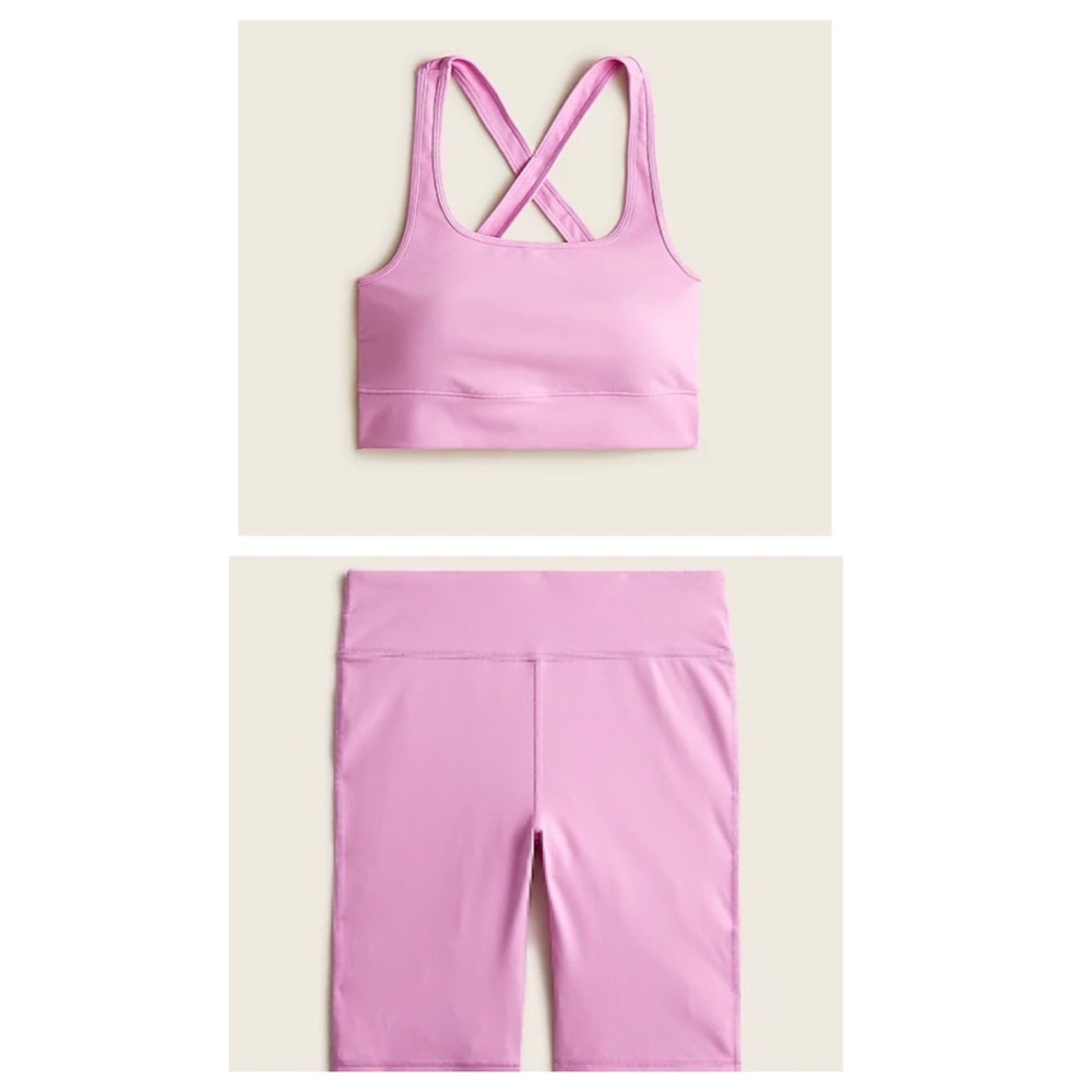 J crew Sports bra/biker short SET - large